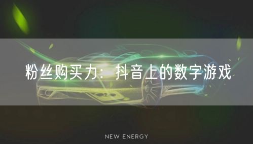 粉丝购买力：抖音上的数字游戏