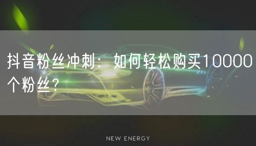 抖音粉丝冲刺：如何轻松购买10000个粉丝？