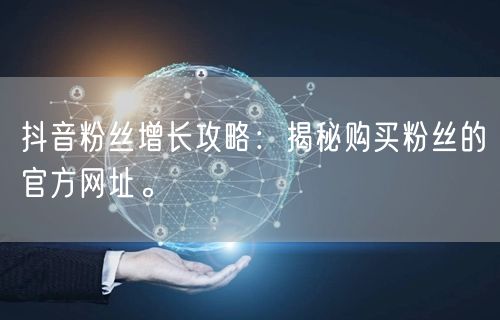 抖音粉丝增长攻略：揭秘购买粉丝的官方网址。