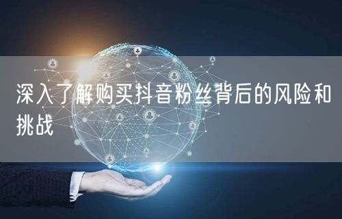 深入了解购买抖音粉丝背后的风险和挑战
