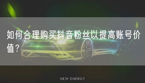 如何合理购买抖音粉丝以提高账号价值？