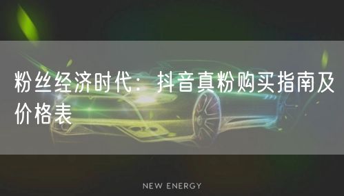 粉丝经济时代：抖音真粉购买指南及价格表