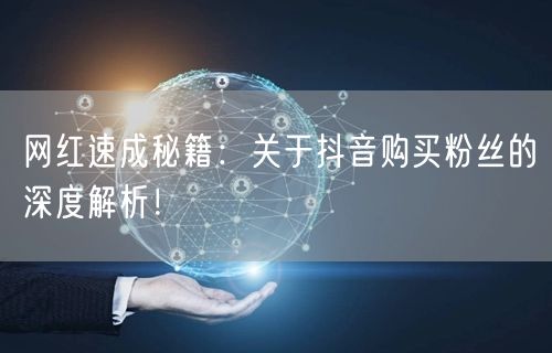网红速成秘籍：关于抖音购买粉丝的深度解析！