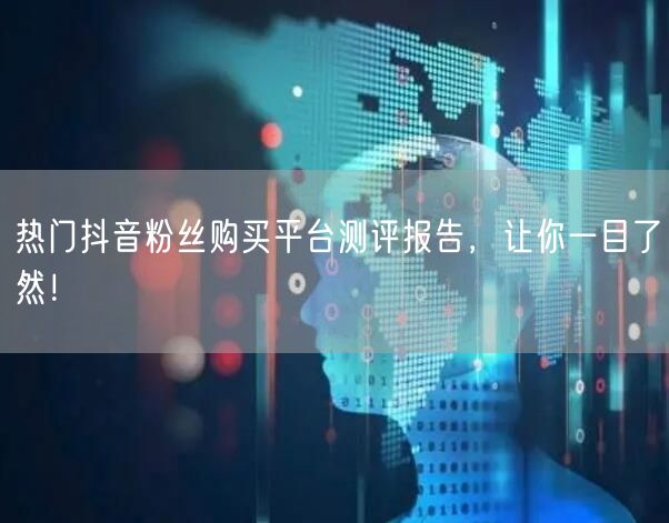 热门抖音粉丝购买平台测评报告，让你一目了然！