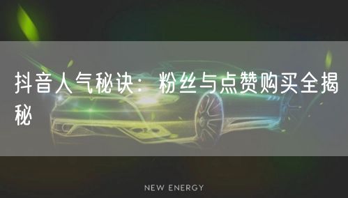 抖音人气秘诀：粉丝与点赞购买全揭秘