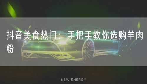 抖音美食热门：手把手教你选购羊肉粉