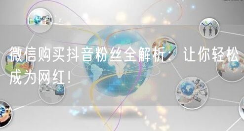 微信购买抖音粉丝全解析：让你轻松成为网红！