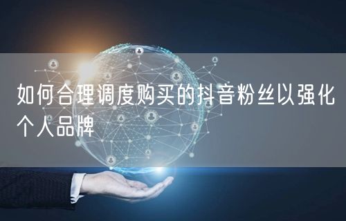 如何合理调度购买的抖音粉丝以强化个人品牌