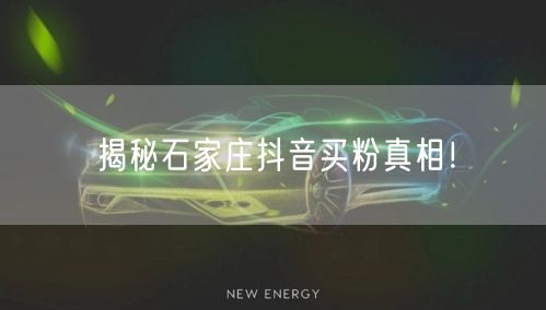 揭秘石家庄抖音买粉真相!