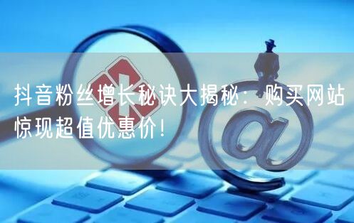 抖音粉丝增长秘诀大揭秘：购买网站惊现超值优惠价！