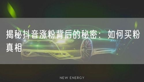 揭秘抖音涨粉背后的秘密：如何买粉真相