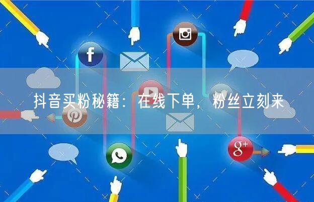 抖音买粉秘籍：在线下单，粉丝立刻来