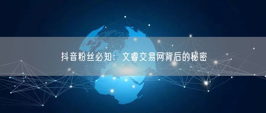 抖音粉丝必知：文睿交易网背后的秘密
