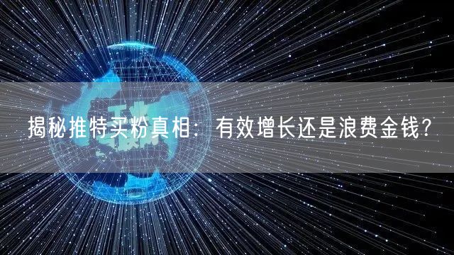 揭秘推特买粉真相：有效增长还是浪费金钱？