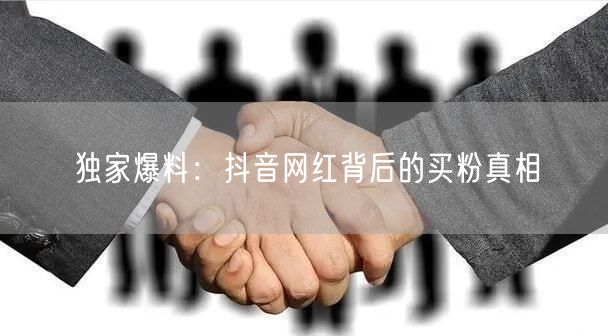 独家爆料：抖音网红背后的买粉真相
