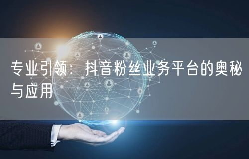专业引领：抖音粉丝业务平台的奥秘与应用