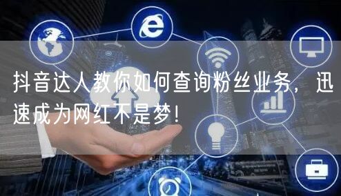 抖音达人教你如何查询粉丝业务，迅速成为网红不是梦！