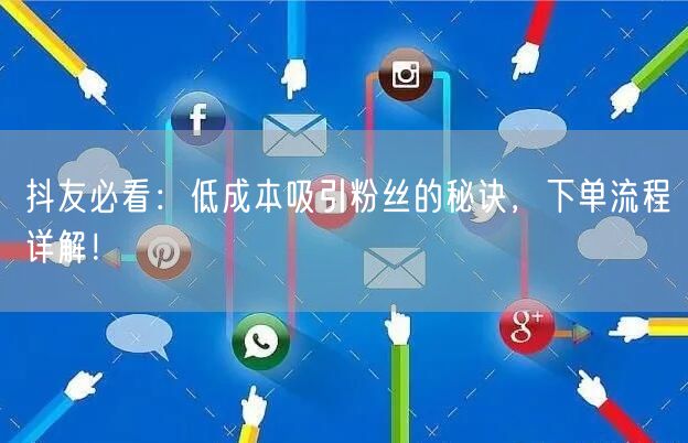 抖友必看：低成本吸引粉丝的秘诀，下单流程详解！