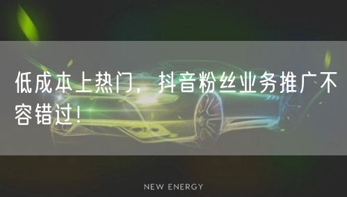 低成本上热门，抖音粉丝业务推广不容错过！