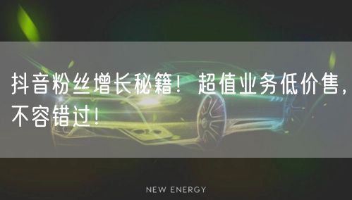抖音粉丝增长秘籍！超值业务低价售，不容错过！
