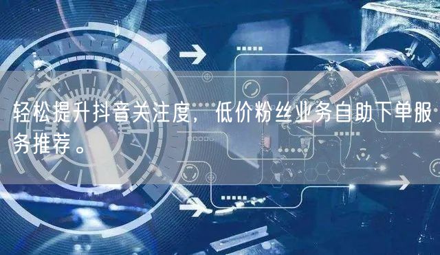轻松提升抖音关注度，低价粉丝业务自助下单服务推荐。