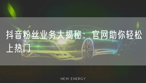 抖音粉丝业务大揭秘：官网助你轻松上热门
