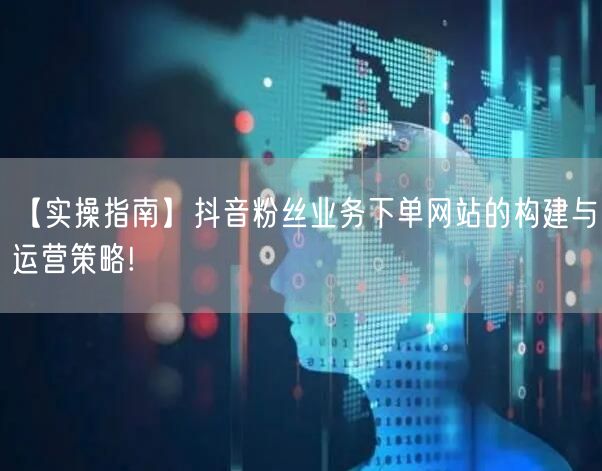 【实操指南】抖音粉丝业务下单网站的构建与运营策略!